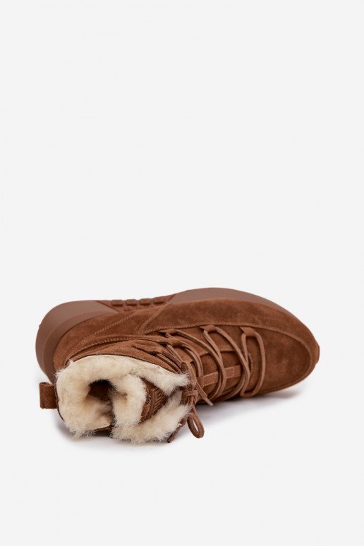 Women's Suede Snow Boots With Fur Big Star SS274318 Brown Women's Suede Snow Boots With Fur Big Star SS274318 Brown