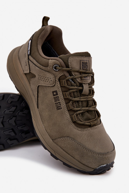 Men's Trekking Sports Shoes Big Star OO174367 HI-POLY SYSTEM Khaki Men's Trekking Sports Shoes Big Star OO174367 HI-POLY SYSTEM Khaki