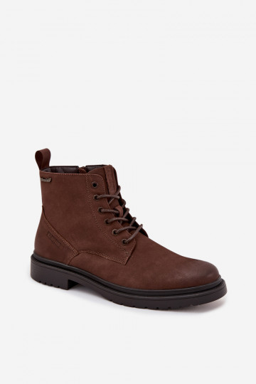 Suede Warm Ankle Boots For Men With Zipper Big Star OO174229 Brown