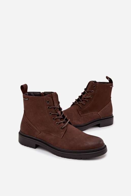 Suede Warm Ankle Boots For Men With Zipper Big Star OO174229 Brown