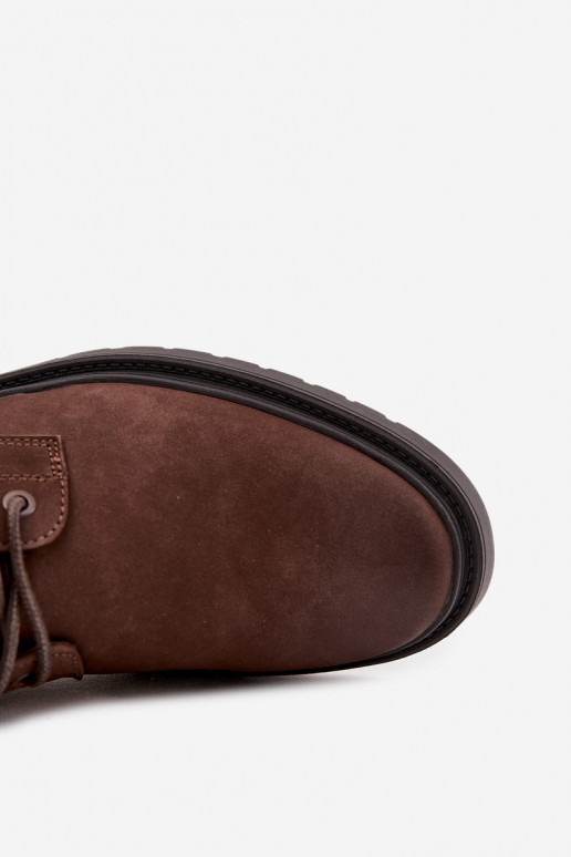 Suede Warm Ankle Boots For Men With Zipper Big Star OO174229 Brown