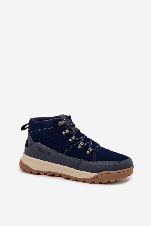 Suede Men's Hiking Shoes Big Star SS174264 Navy Suede Men's Hiking Shoes Big Star SS174264 Navy