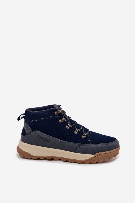 Suede Men's Hiking Shoes Big Star SS174264 Navy Suede Men's Hiking Shoes Big Star SS174264 Navy