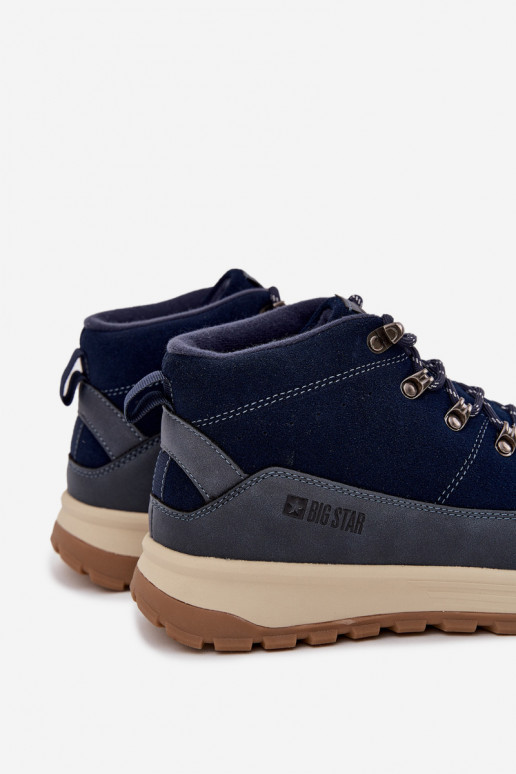 Suede Men's Hiking Shoes Big Star SS174264 Navy Suede Men's Hiking Shoes Big Star SS174264 Navy