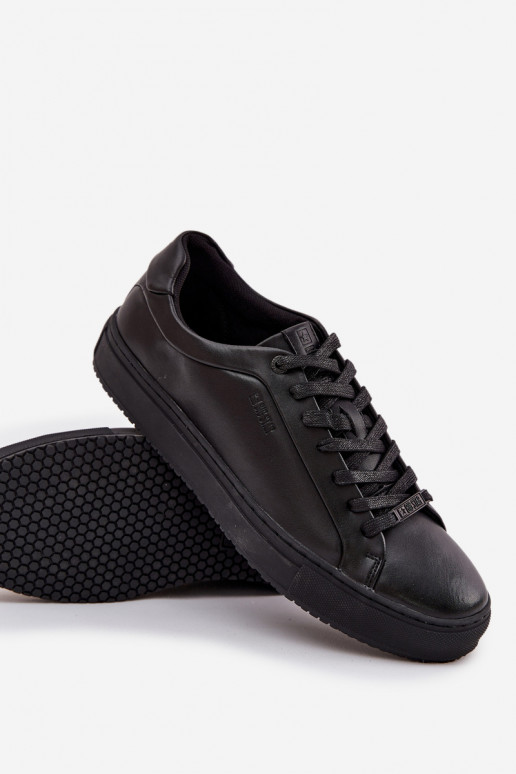 Skórzane Trampki Sneakersy Męskie Big Star SS174121 Czarne