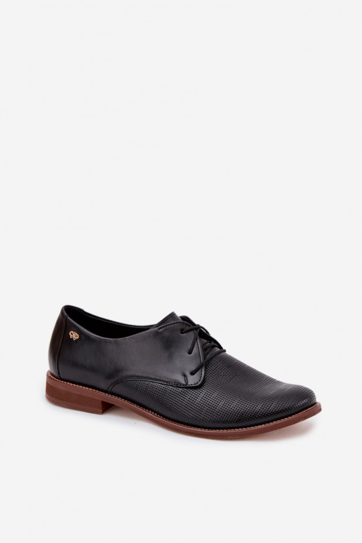Women's Leather Elegant Lace-up Shoes Zazoo 4238 Black Women's Leather Elegant Lace-up Shoes Zazoo 4238 Black
