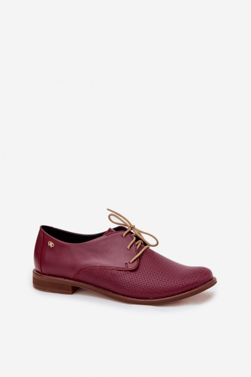 Women's Leather Elegant Lace-up Shoes Zazoo 4238 Bordeaux Women's Leather Elegant Lace-up Shoes Zazoo 4238 Bordeaux