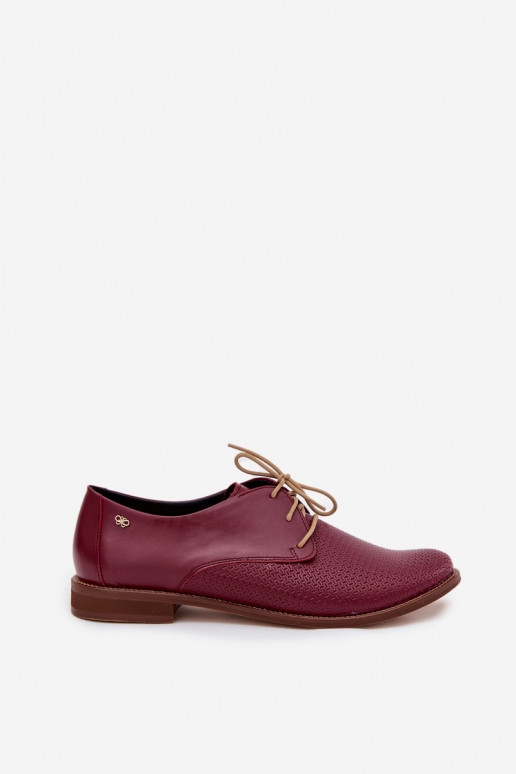 Women's Leather Elegant Lace-up Shoes Zazoo 4238 Bordeaux Women's Leather Elegant Lace-up Shoes Zazoo 4238 Bordeaux