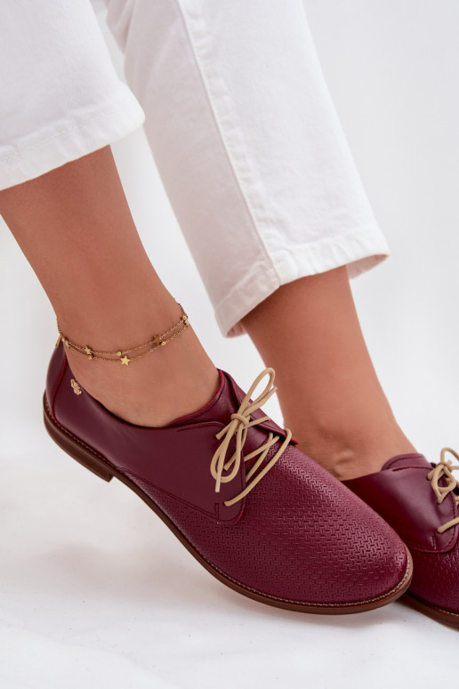 Women's Leather Elegant Lace-up Shoes Zazoo 4238 Bordeaux Women's Leather Elegant Lace-up Shoes Zazoo 4238 Bordeaux