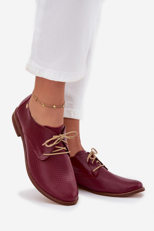 Women's Leather Elegant Lace-up Shoes Zazoo 4238 Bordeaux Women's Leather Elegant Lace-up Shoes Zazoo 4238 Bordeaux