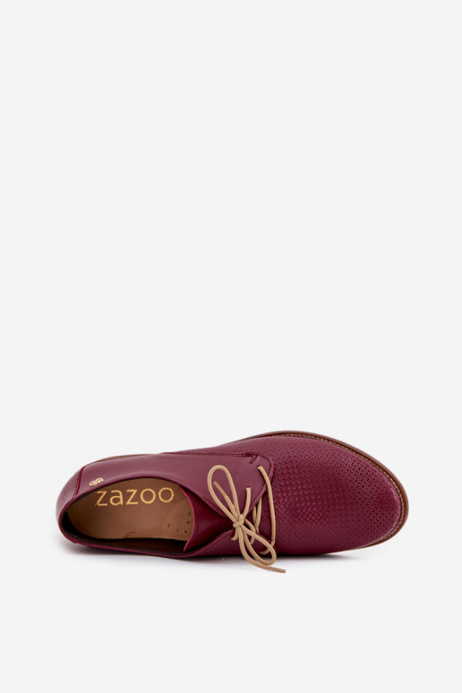 Women's Leather Elegant Lace-up Shoes Zazoo 4238 Bordeaux Women's Leather Elegant Lace-up Shoes Zazoo 4238 Bordeaux