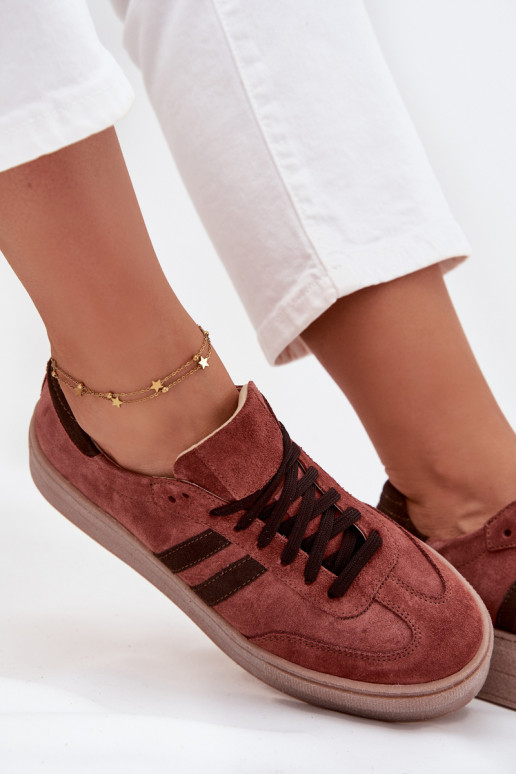 Women's Suede Sneakers on Platform Zazoo N1068S2 Brown Women's Suede Sneakers on Platform Zazoo N1068S2 Brown