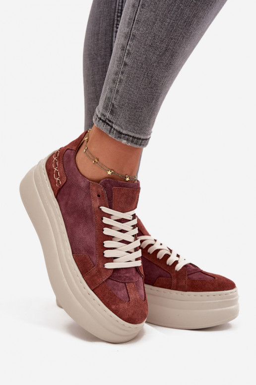 Suede Sneakers on Chunky Platform Zazoo N1270S3 Purple Suede Sneakers on Chunky Platform Zazoo N1270S3 Purple