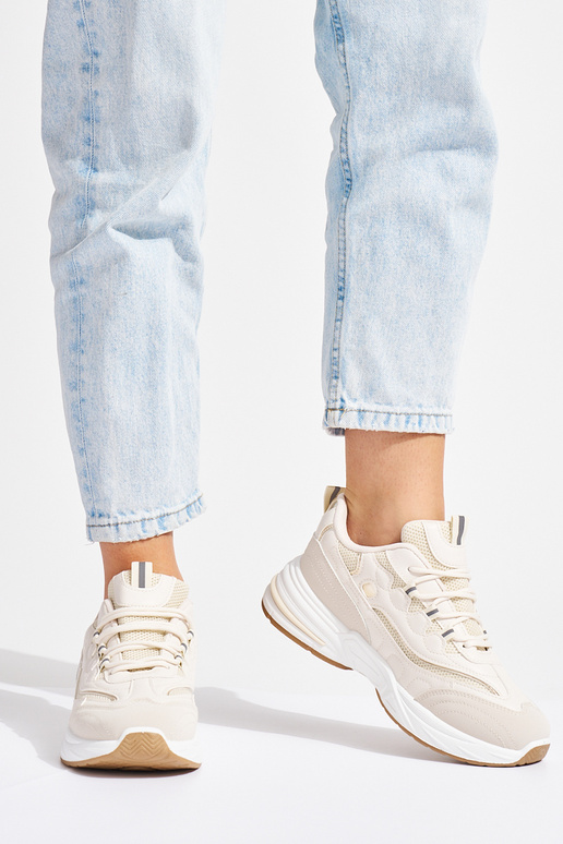 beige Inomens sneakers on a thick sole beige Inomens sneakers on a thick sole