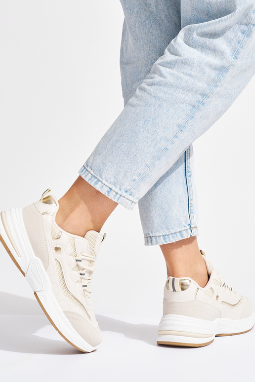 beige Inomens sneakers on a thick sole beige Inomens sneakers on a thick sole