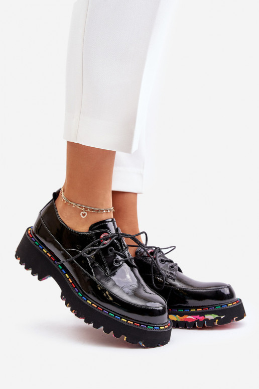 Lacquered Women's Laced Shoes Black Artiker 55C0497 Lacquered Women's Laced Shoes Black Artiker 55C0497