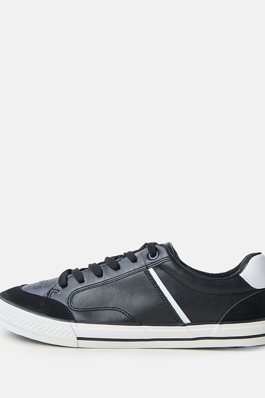 Czarne trampki męskie z białymi...