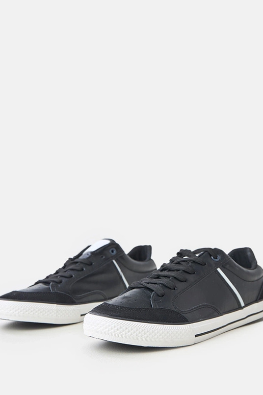 Czarne trampki męskie z białymi...