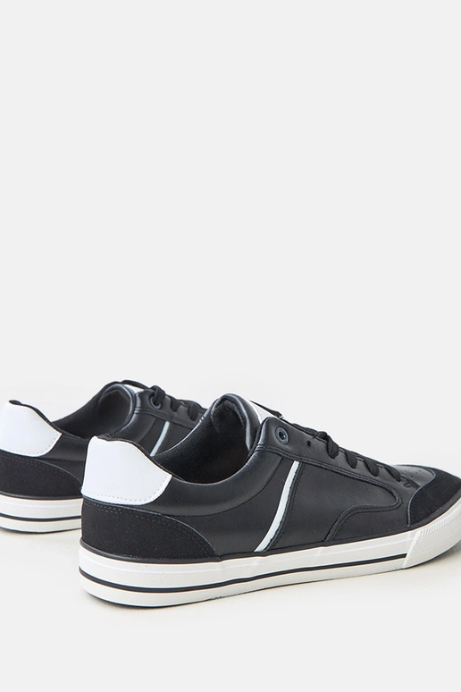 Czarne trampki męskie z białymi...