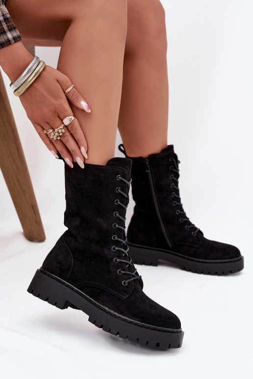 Women's Workery Boots Lined Black Marvielle Women's Workery Boots Lined Black Marvielle