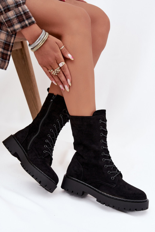 Women's Workery Boots Lined Black Marvielle Women's Workery Boots Lined Black Marvielle