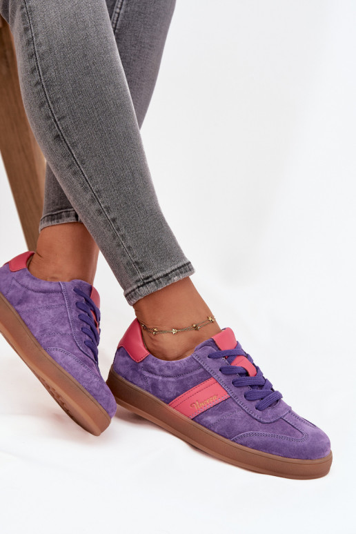 Suede Women's Sneakers Vinceza 79576 Purple