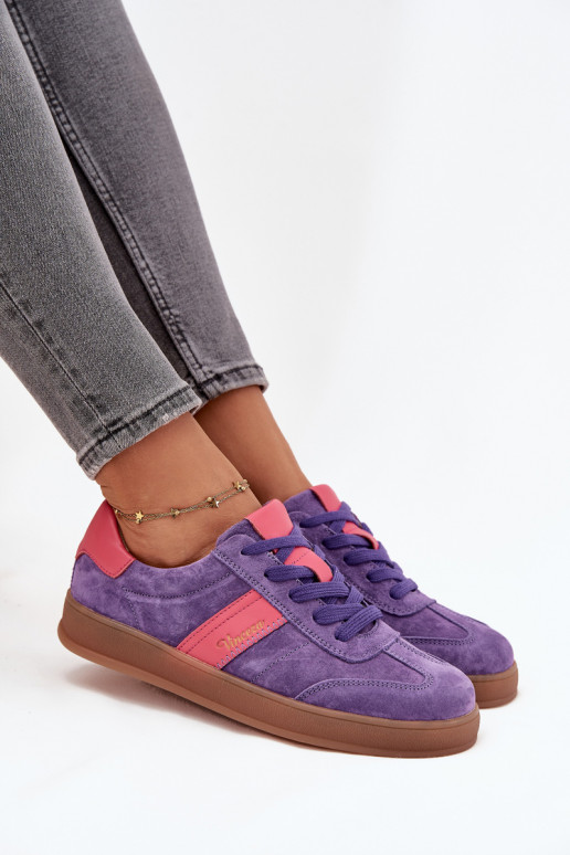 Suede Women's Sneakers Vinceza 79576 Purple