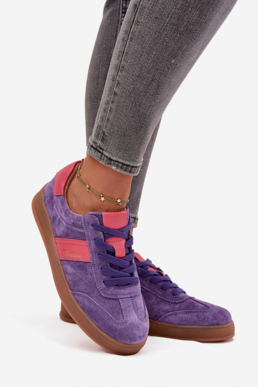 Suede Women's Sneakers Vinceza 79576 Purple