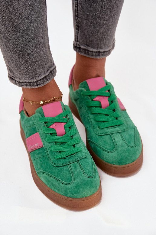 Zamszowe Sneakersy Damskie Vinceza 79576 Zielone Zamszowe Sneakersy Damskie Vinceza 79576 Zielone