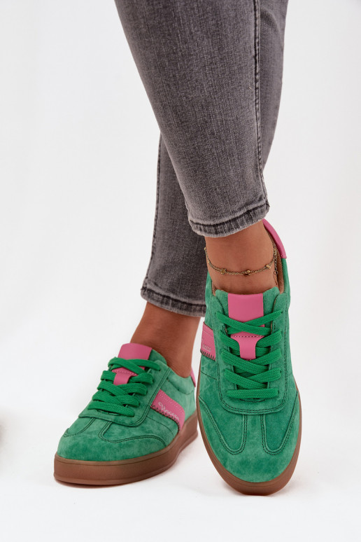 Zamszowe Sneakersy Damskie Vinceza 79576 Zielone Zamszowe Sneakersy Damskie Vinceza 79576 Zielone