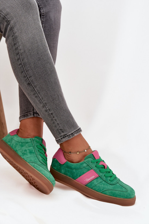 Zamszowe Sneakersy Damskie Vinceza 79576 Zielone Zamszowe Sneakersy Damskie Vinceza 79576 Zielone