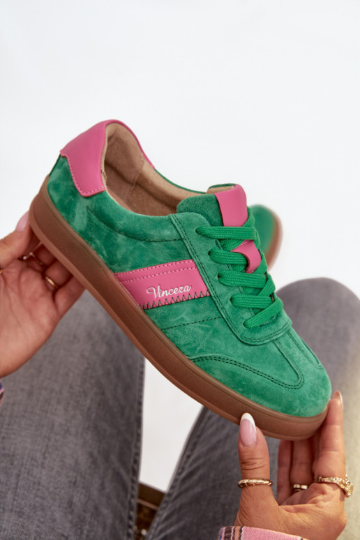 Zamszowe Sneakersy Damskie Vinceza 79576 Zielone Zamszowe Sneakersy Damskie Vinceza 79576 Zielone