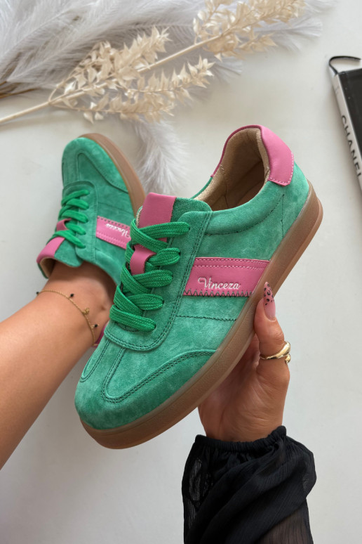 Zamszowe Sneakersy Damskie Vinceza 79576 Zielone Zamszowe Sneakersy Damskie Vinceza 79576 Zielone