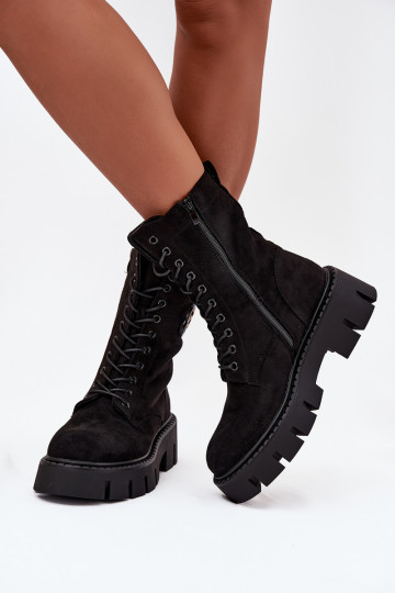 Insulated work boots women's with decoration black Melisse