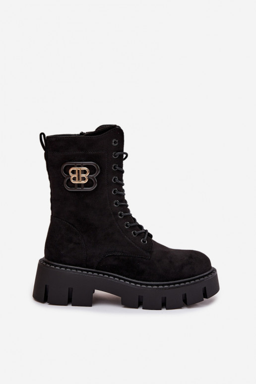 Insulated work boots women's with decoration black Melisse