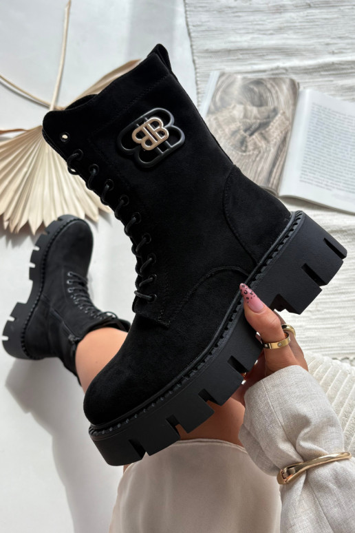 Insulated work boots women's with decoration black Melisse