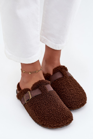 Women's slippers with fleece type lamb Brown Lorivine