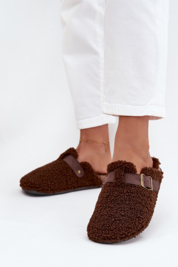 Women's slippers with fleece type lamb Brown Lorivine 2