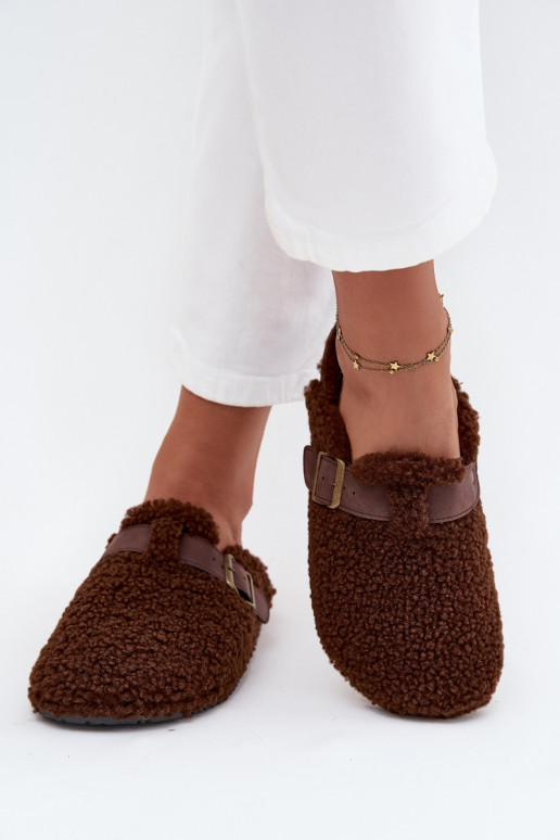 Women's slippers with fleece type lamb Brown Lorivine Women's slippers with fleece type lamb Brown Lorivine