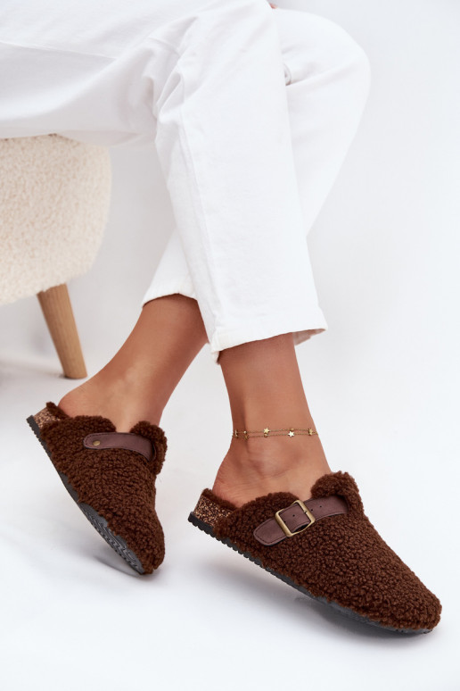 Women's slippers with fleece type lamb Brown Lorivine Women's slippers with fleece type lamb Brown Lorivine
