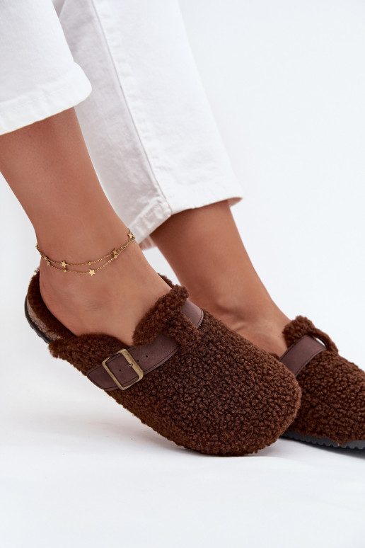 Women's slippers with fleece type lamb Brown Lorivine Women's slippers with fleece type lamb Brown Lorivine