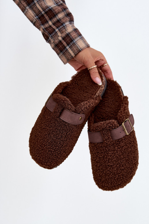 Women's slippers with fleece type lamb Brown Lorivine Women's slippers with fleece type lamb Brown Lorivine