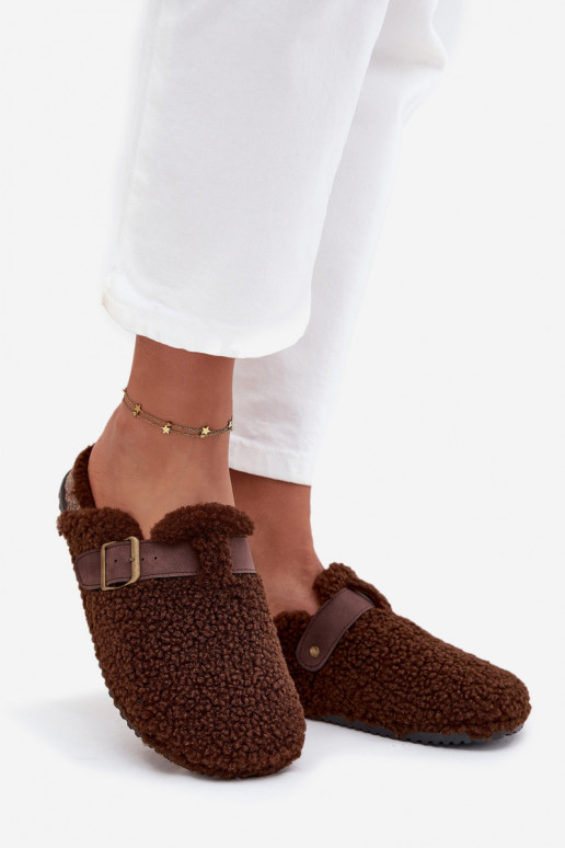Women's slippers with fleece type lamb Brown Lorivine Women's slippers with fleece type lamb Brown Lorivine