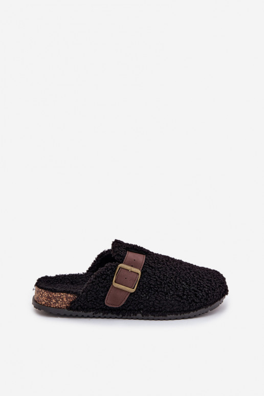 Women's slippers with sheep fur style Black Lorivine