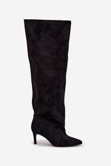 Women's High Heel Ankle Boots Slip-On Black Mavilla 2