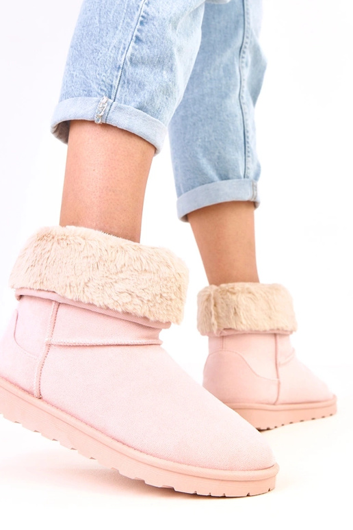 Różowe śniegowce z futerkiem na...