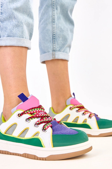 Zielone sneakersy z grubymi sznurówkami Neolis