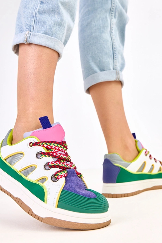 Zielone sneakersy z grubymi...