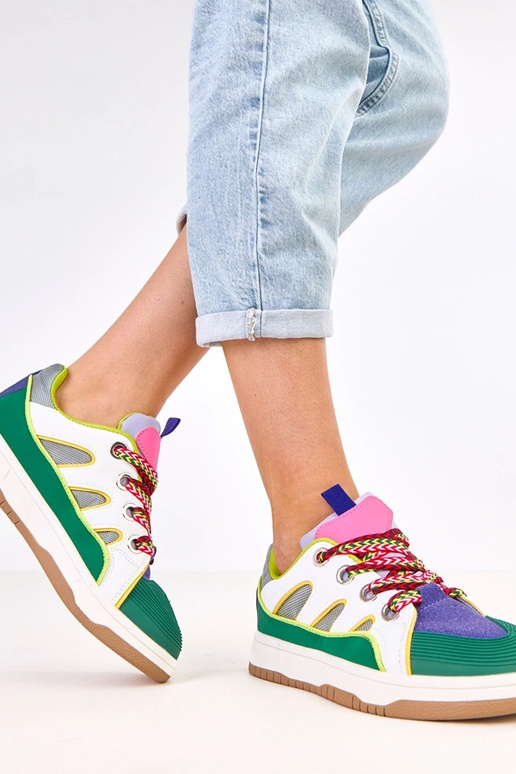 Zielone sneakersy z grubymi...