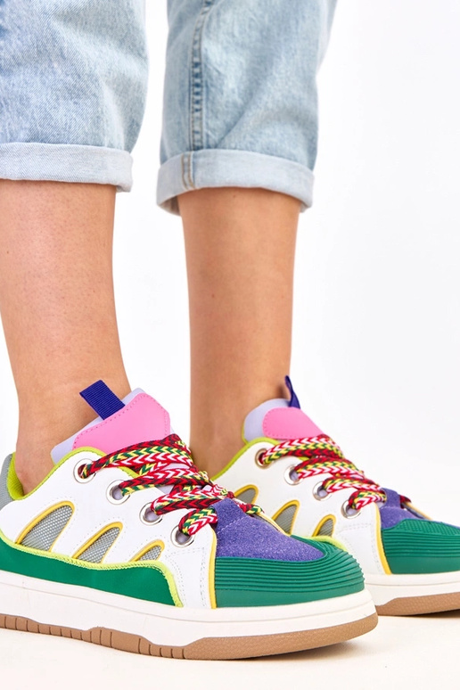 Zielone sneakersy z grubymi...